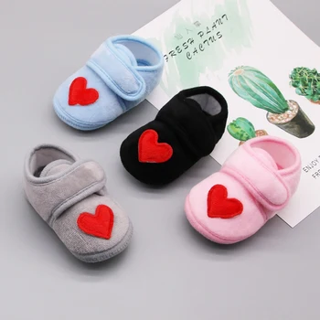 

High Quality Autumn Baby Boys Girls Shoes Anti-Slip Heart Print Walking Shoes Toddler Soft Soled Sneakers 0-18 Months B