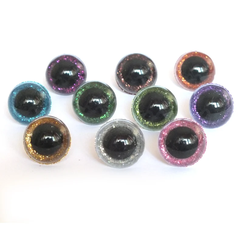12-30 мм (20 штук микс Цвет сверкающих Пластик глаза ремесло глазки с шайбой