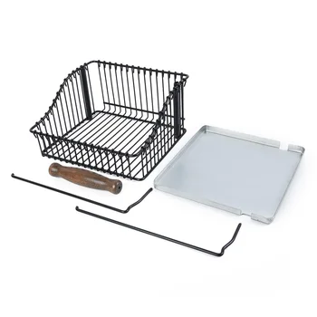 

1pc Storage Rack Wall Mounted Shelf Rack Basket With Handle Rack Fit For Kitchen