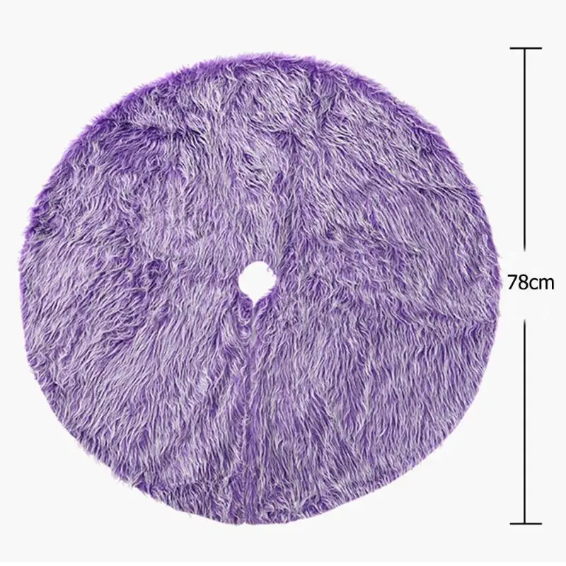 78/90/120 см юбки с рождественской елкой, круглый фиолетовый/белый плюшевый фартук, ковер, новогодний, Рождественский Декор, рождественские, вечерние, для дома, Прямая поставка - Цвет: purple 78cm