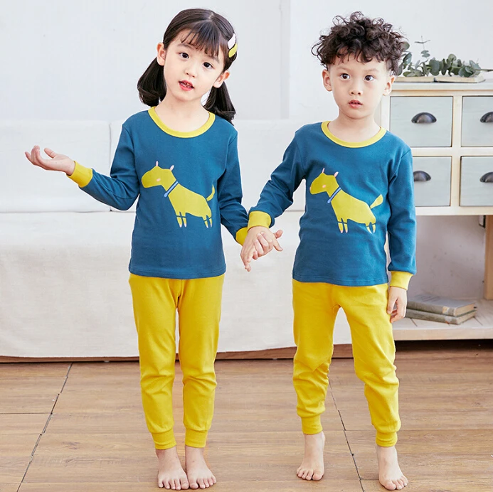 color at picture Детская одежда осенние детские пижамные комплекты одежда для сна с героями мультфильмов для маленьких девочек и мальчиков зимний хлопковый костюм пижамы для малышей Дети e3 - Цвет: color at picture