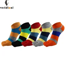 VERIDICAL/1 пара женских носков с пальцами из чесаного хлопка, в полоску, harajuku, под вечернее платье, носки в стиле хип-хоп, брендовые носки с пятью пальцами