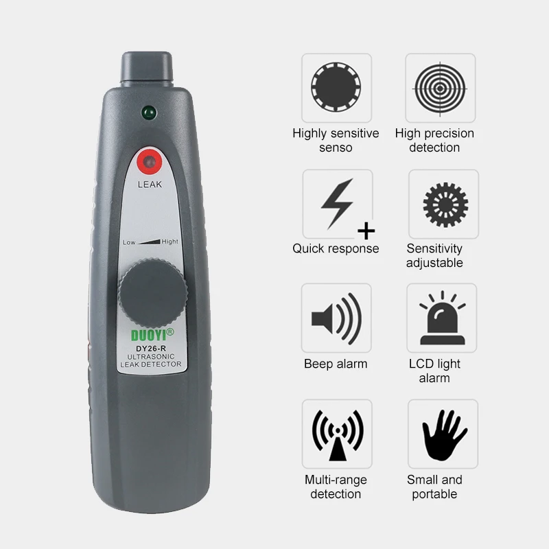 Kopen DUOYI DY26 Mini Ultrasone Fout Detectoren Gas Handheld Draagbare Vacuüm Afdichting Lekkage Tester Locatie Bepalen Lek Tester