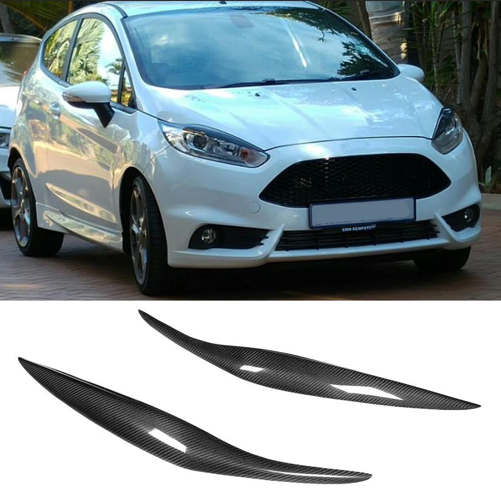 Углеродные волоконные веки для бровей Ford Fiesta 2012 2017 наклейка отделка сухие