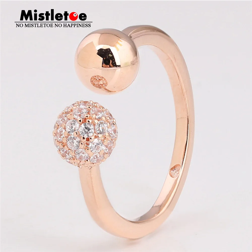 Mistletoe, 925 пробы, Полированное Серебро и бусина, Открытое кольцо, европейские ювелирные изделия