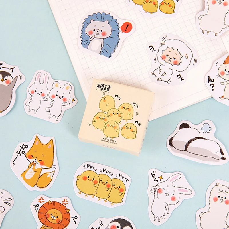 45 Pcs/pack Animal Decorative Stationery Craft Stickers Scrapbooking DIY Diary Album Stick Label