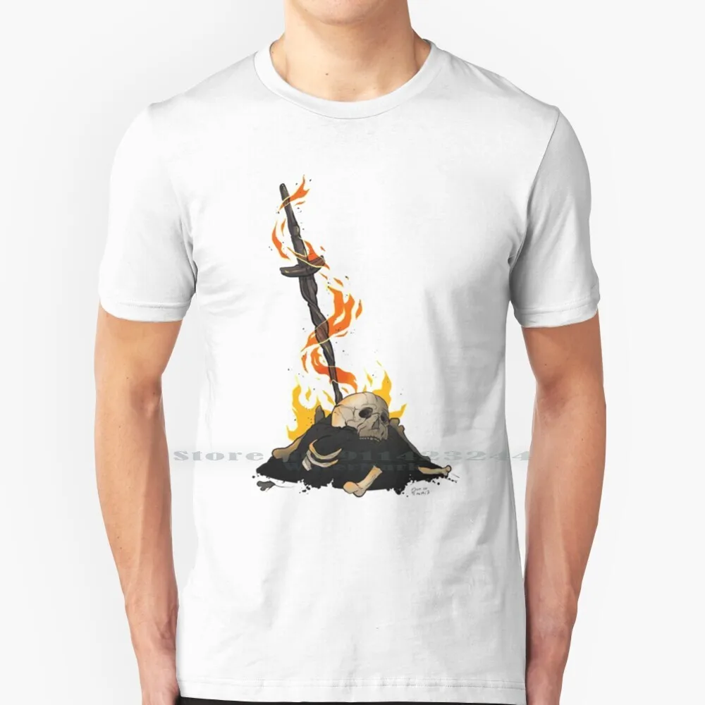 Darksouls Falò T Shirt Cotton 6Xl Bloodborne Gaming Videogiochi Dark Souls 2 Videogioco White Black Bones Dark Souls 3 Demons