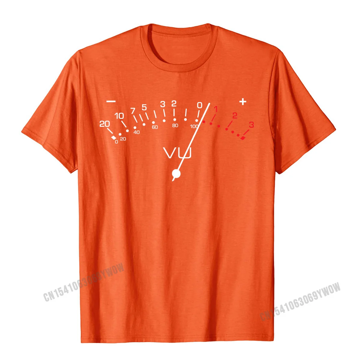 cosieClassic Short Sleeve Tops T Shirt Autumn Coupons O Neck 100% Cotton Fabric T Shirts Student T Shirt Casual  VU Meter Sound Engineer DJ Hi Fi Analog Audio Lover Design T-Shirt__1080 orange