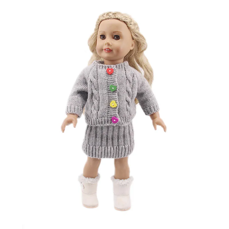 Кукольная одежда 3 шт./компл. шляпа/футболка+ жилет/вязаный свитер+ юбка, комплект для девочек 18 дюймов American& 43 см для ухода за ребенком для мам-новорожденная кукла поколения для девочек - Цвет: n1512