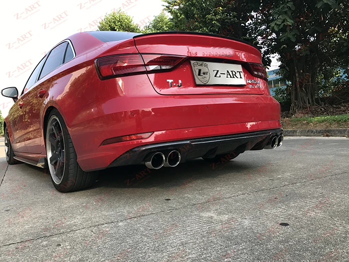 Z-ART углеродное волокно задний диффузор для Audi A3 2017-2019 подбородка седан сзади
