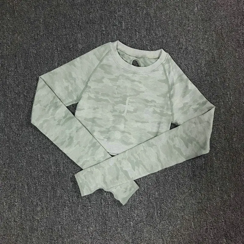 Green Tops Камуфляжный комплект для йоги, женские бесшовные комплекты для тренировок, одежда для занятий йогой, леггинсы+ спортивный бюстгальтер, комплект спортивной одежды для бега - Цвет: Green Tops