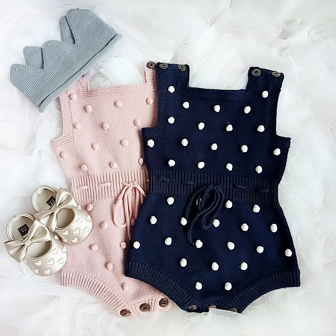 Ins hot sale baby girl clothes hand-made areata baby infant knitting wool conjoined clothing bag fart climb romper clothes
