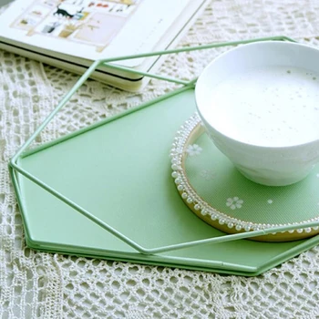 

Exquisite Metal Iron Jewelry Tray Showcase Display Organizer, Green