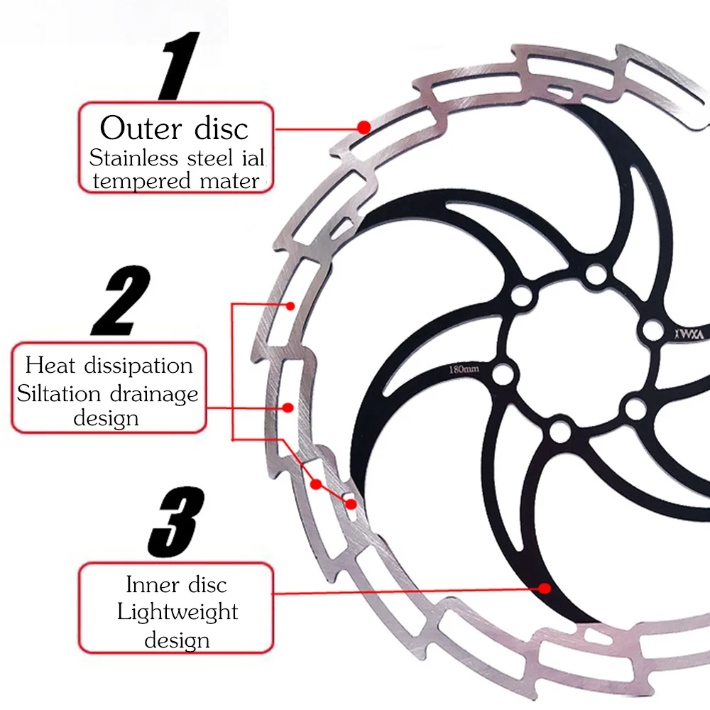VXM супер-светильник Велосипедный спорт гидравлические дисковые тормозные диски MTB шоссейные велосипеды дисковый тормоз ротора 160 мм 180 мм 44 6 велосипедные болты Запчасти