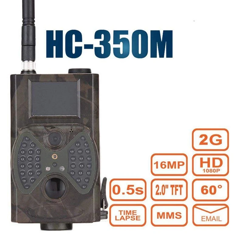 HC-350M камера для слежения, 16 Мп, HD 1080 P, инфракрасная камера ночного видения, Охотничья камера с 2,0 дюймовым ЖК-дисплеем для дикой природы, Домашняя безопасность