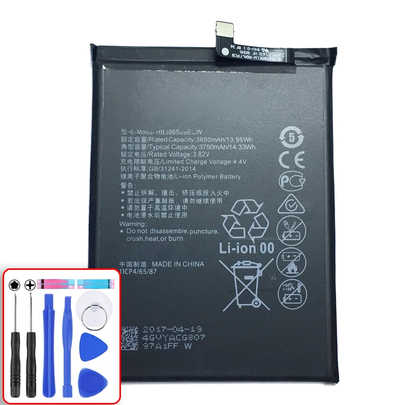 

Battery HB386589ECW For Huawei P10 Plus / Honor 8X / Honor View 10 V10 /Honor View 10 Lite 3650mAh Lithium Polymer Battery