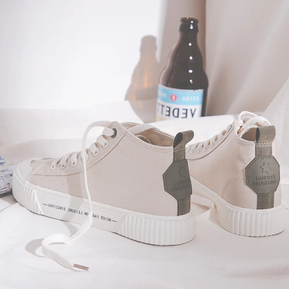 

Women Hot 2020 Shoes Fashion Breathable Sneakers Female Boots Spring Autumn Footwear High Top Canvas Casual Shoes