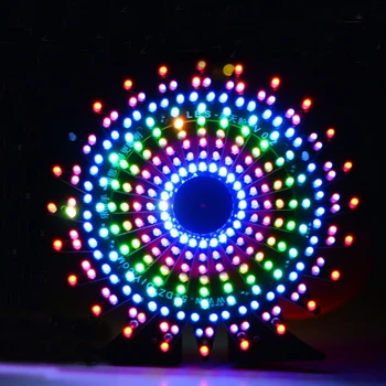 

DIY electronic kit colorful Ferris wheel led flashing sodering kit 9-layer lights remote control bluetooth app control