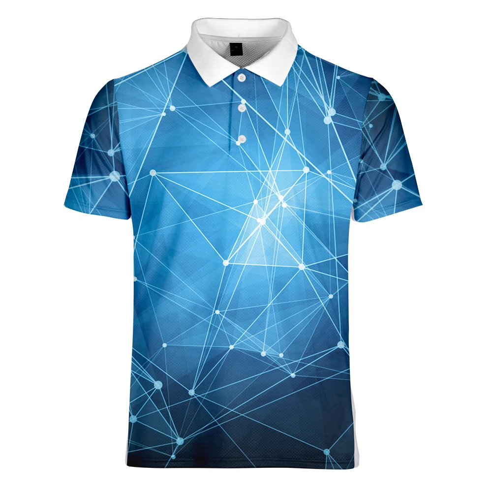WAMNI 3D рубашка поло с отложным воротником, теннисная повседневная спортивная полосатая Свободная рубашка с пуговицами для бадминтона, быстросохнущая Мужская Уличная одежда