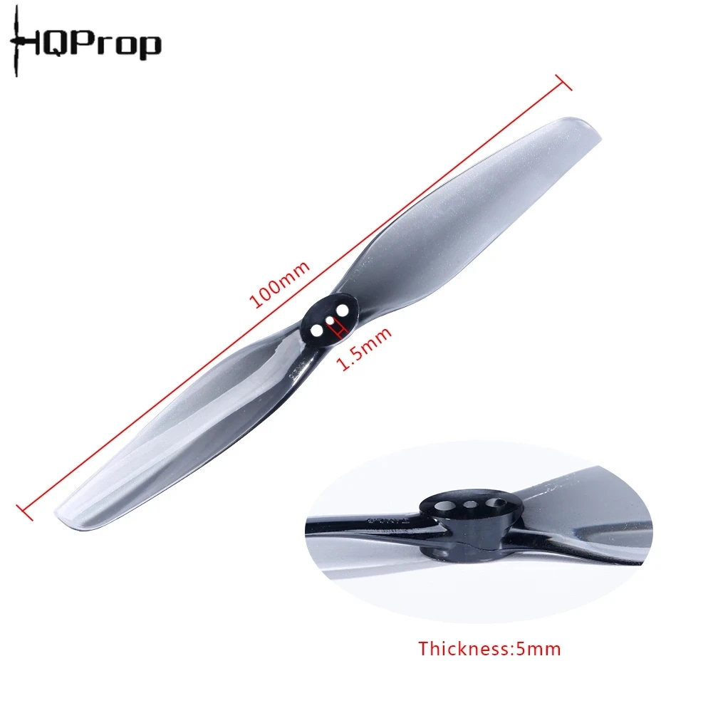 HQPROP T4X2.5 Grey 4025 2-Blade PC Propeller for RC FPV Racing Freestyle 4inch Toothpick Micro Long Range LR4 Drones Explorer thumbnail 4