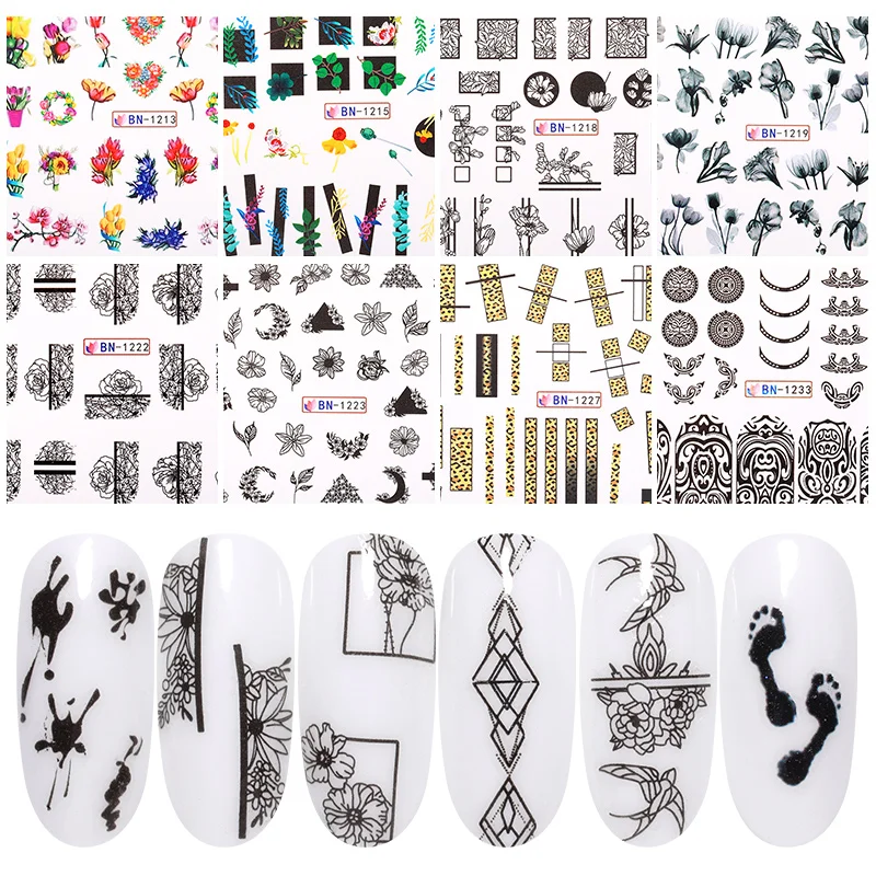 

1 Sheet Animal Nail Stickers Flower Leaf Patterns Water Decals Transfer Stickers Nail Art Tips Decoration DIY Design Stickers