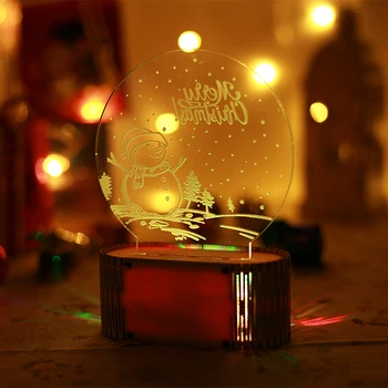 

Christmas Night Light Cartoon DIY Festival Colorful Night Light Cartoon DIY Wooden LED Light Lovely DIY Decoration