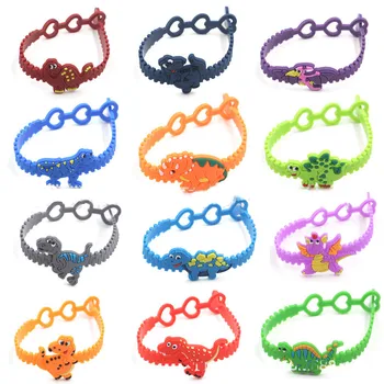 

6pcs Dinosaur Party Rubber Bracelet Ornaments Baby Shower Birthday Party Decorations Kids Gifts Safari Jungle Party Decoration