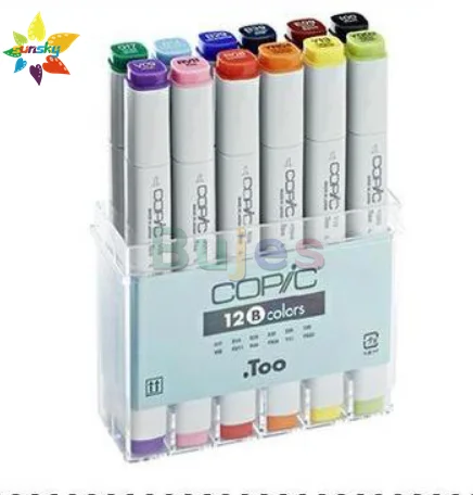 Copic 1 класс 12 цветов спиртовой масляный маркер Мягкая головка квадратный ручка