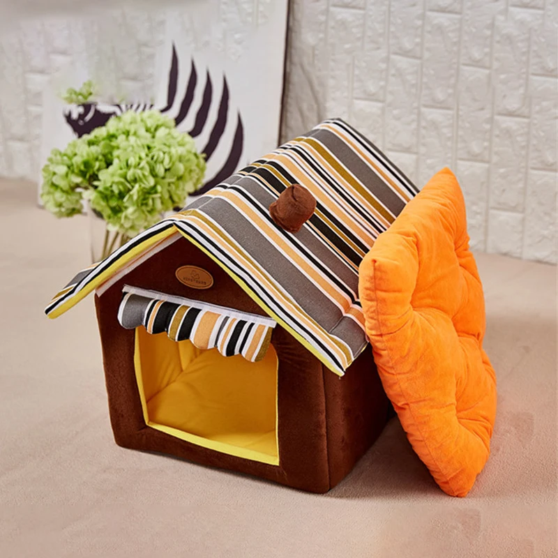 Pet Bed Yellow Style House For Dog Sleeping Sofa Bed Removable Cushion Pet Beds Dogs Puppy Beds Foldable Mat For Dog House Sofa