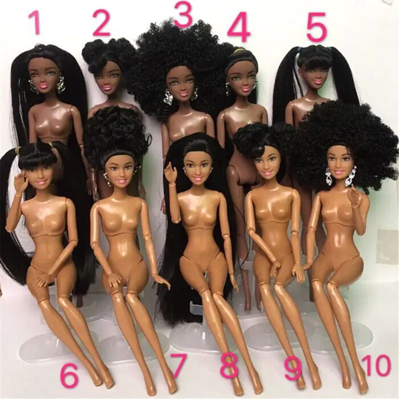 Toy African Doll American Doll Accessories Body Joints Can Change Head Foot Move African Black Girl Gift Pretend Toy Baby