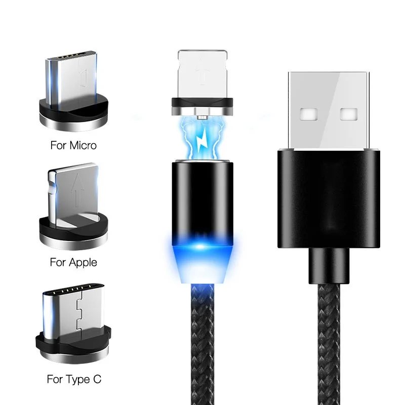 Магнитный usb кабель для быстрой зарядки Iphone Micro USB Android IOS передачи данных Xiaomi Redmi