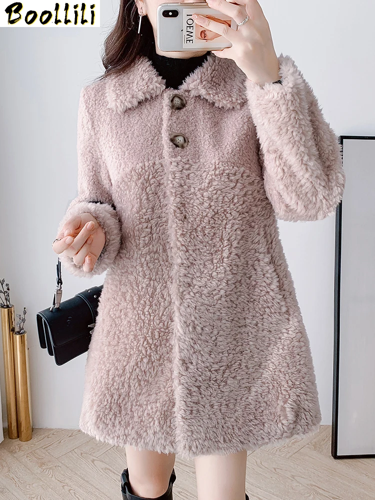 

Fur Boollili Real Coat Women Winter Coat Women Clothes 2023 New Parka Real Fur Jacket Sheep Shearing 100% Wool Jacket