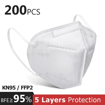 

200pieces Reuseable KN95 Mask Safety Dust Respirator Mask Face Masks Mouth Dustproof Protective Mascarillas FPP2 Kn95Mask