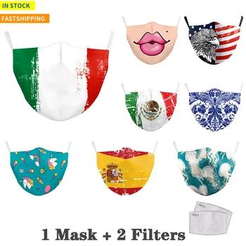 

Masks PM2.5 Adults Facemask Reusable Anti Pollution Protective Mouth Mask Pink Breathable Watercolor Facemask Printed Face Mask