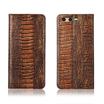 

Genuine real leahther ostrich foot pattern phone bag for Huawei Honor 9/Huawei Honor 9 Lite flip cases card slot holder capas