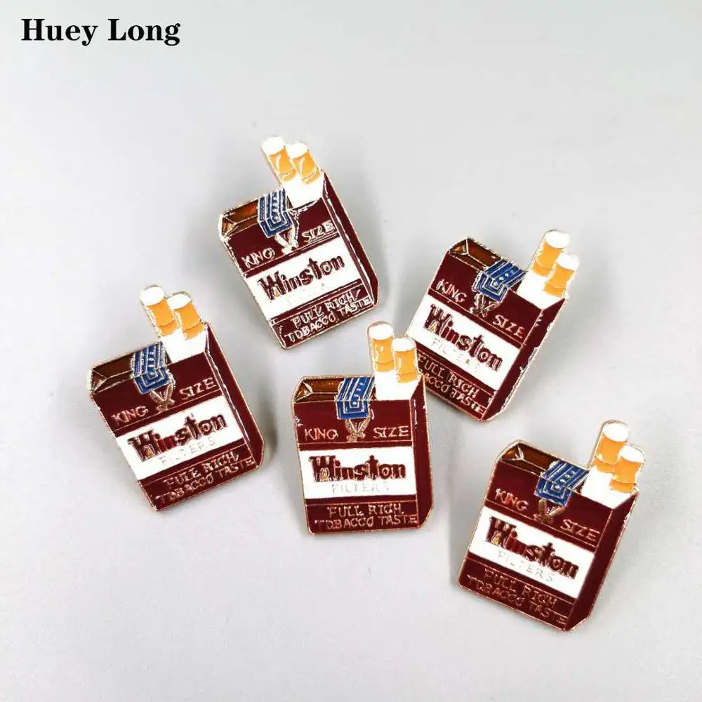 

Cool and handsome Brooch cigarette case Clothing collar pin Handbag Book packing accessories Oil drop zinc alloy material badge