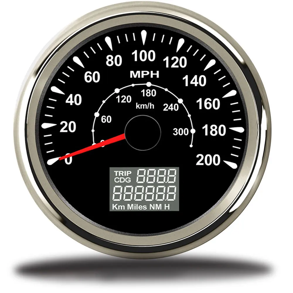Универсальный Автомобильный gps измеритель скорости 85 мм 200mph 7 цветов, измеритель скорости, ЖК-панель, gps одометр для мотоцикла, лодочный Тахометр