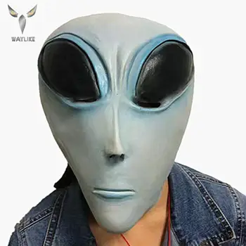 

Waylike Alien Scary Latex Mask Cosplay Big Eyes Alien Mask Festival Halloween Novel Latex Mask For Party