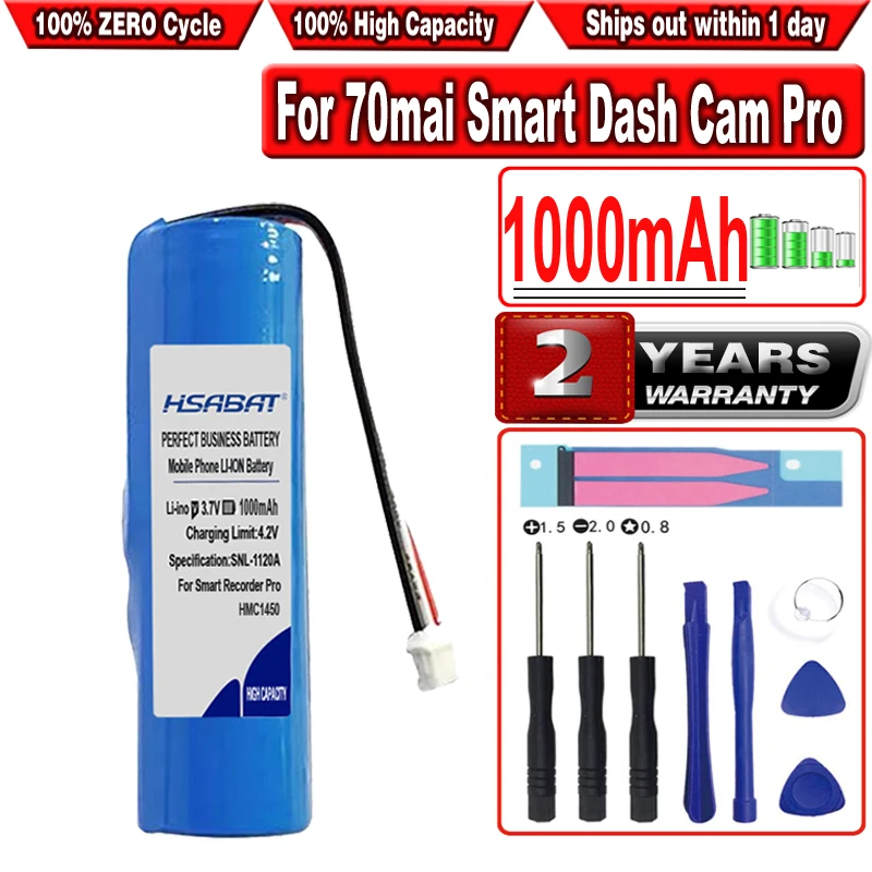 HSABAT 1000mAh HMC1450 Аккумулятор для смарт-рекордера Pro 14*50 | Электроника