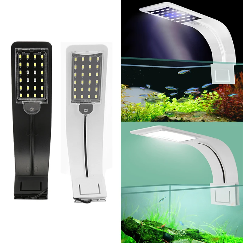 Супер тонкий 10 Вт Светодиодный светильник для аквариума, водонепроницаемый светильник для аквариума, аквариумных растений, светильник для выращивания растений, Зажимная лампа, кабель с европейской вилкой, товары для рыб