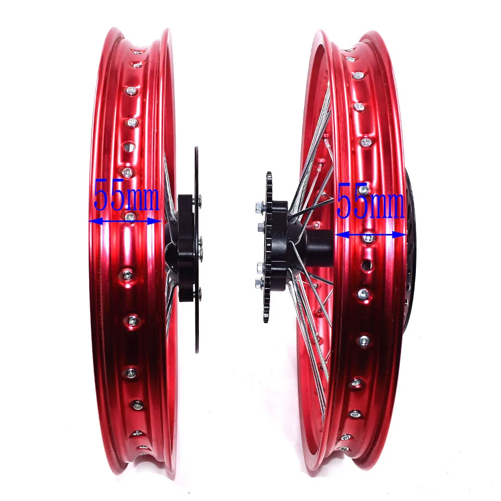 1.60-17 inch Front Rear Rims Aluminum Alloy Wheel with sprocket disc brake For KLX CRF Kayo BSE Dirt Pit Bike Motorcycle - Image 2