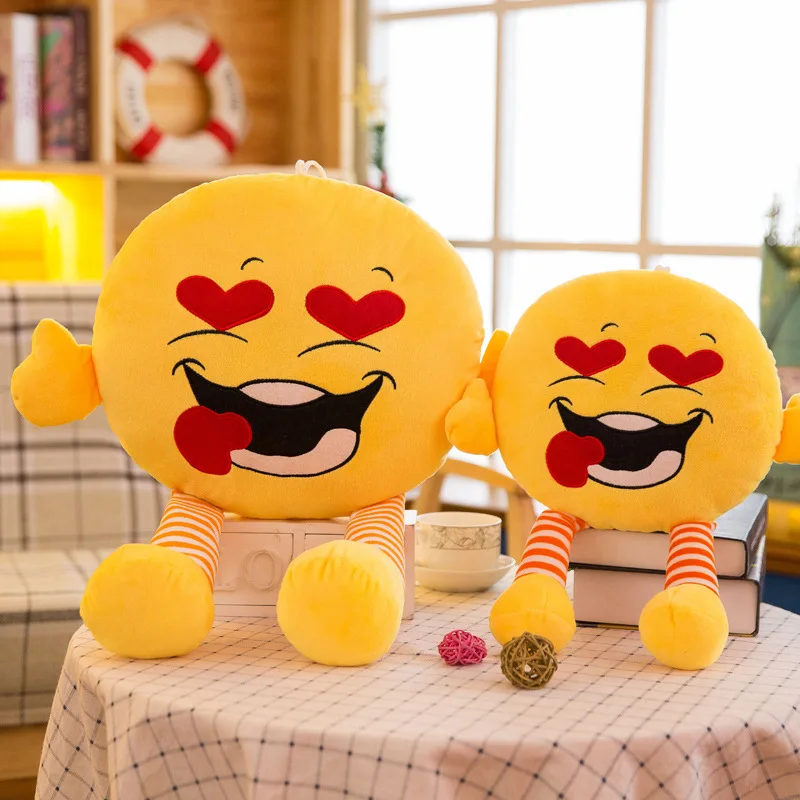 New Style QQ Expression Doll Pillow Cute Cartoon Stuffed Toy with Leg Expression Creative Pillow Gift Doll