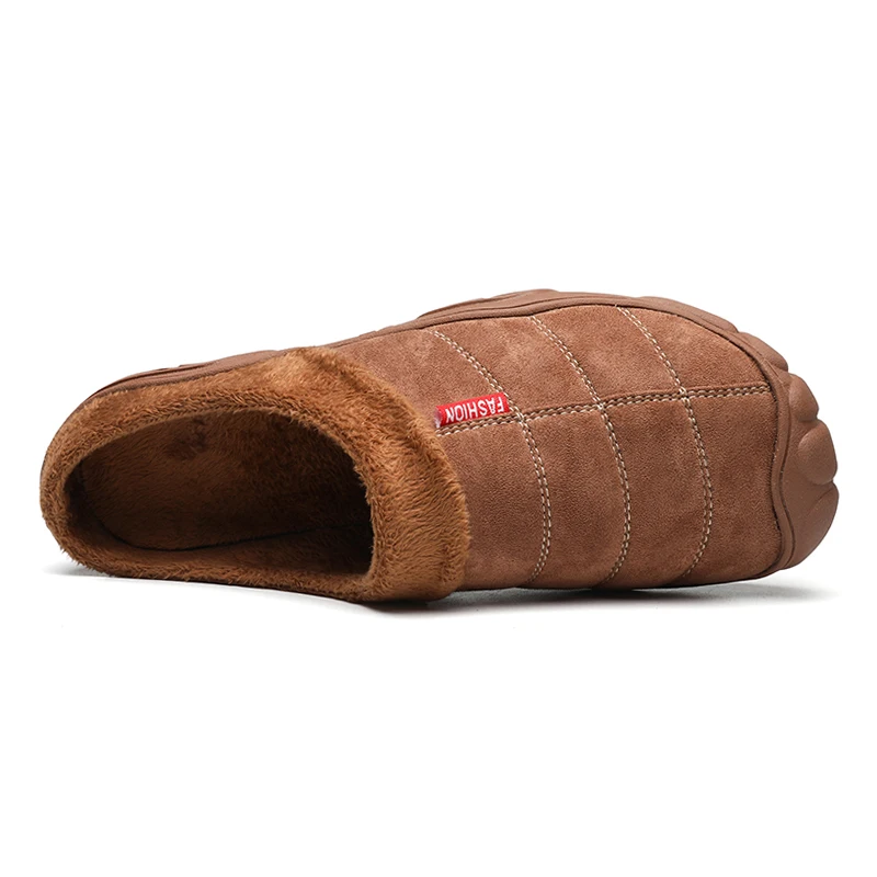 Winter Men Indoor Plush Fur Slippers Home Cotton Shoes Women Ladies House Slides Warm Waterproof Non Slip Big Size 47 48 49 non slip slippers fur slippers plush slippers