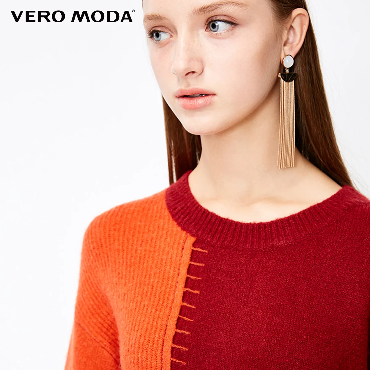 Vero Moda New Women's Assorted Colors 3D Splice Woolen Knit Sweater | 318413569