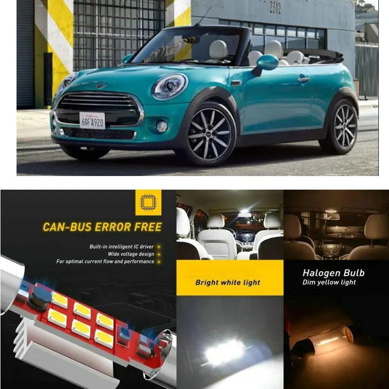 

LED Interior Car Lights For Mini convertible f57 r52 r57 cabrio car accessories lamp bulb error free