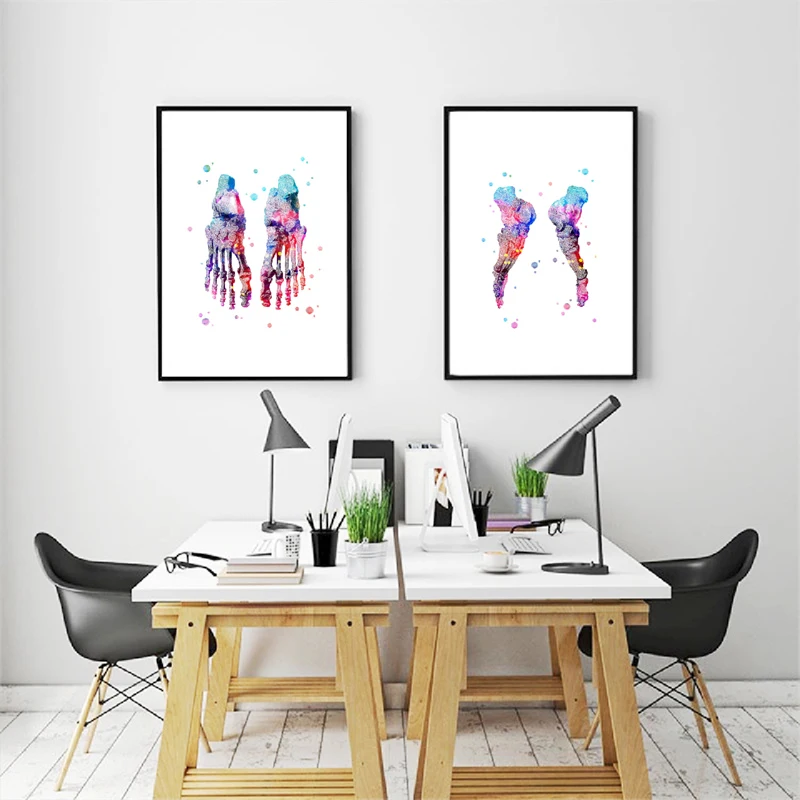 Feet Skeleton Canvas Print Medical Office Decor