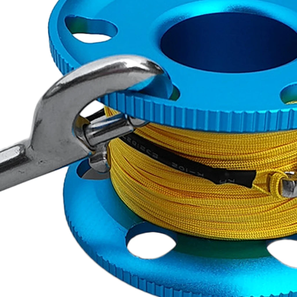 Алюминиевый сплав Дайвинг Finger Spool катушка для контроля уровня сахара в крови с 50 м/с возможностью погружения на глубину до 30 м/20 м линия, Болтовая защёлка для водные виды спорта Дайвинг палец шпуля