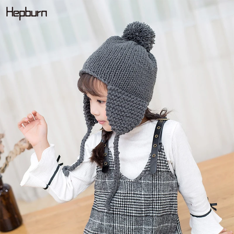 

Hepburn Brand Aviator Warm Caps Eargflap Hat Beanies Cap Pilot Cap Beanies Winter Warm Baby Hats Infant Toddlers Boys Girls