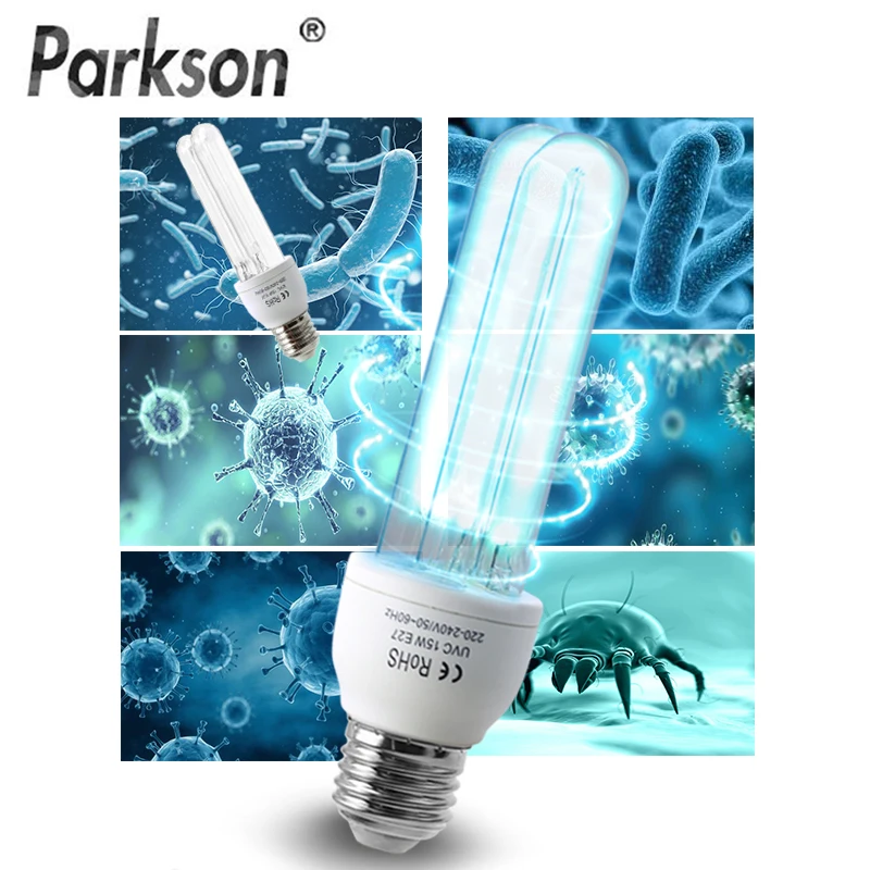

E27 Ultraviolet Germicidal Light Bulb AC220V 15W UV Sterilizer Lamp LED Bactericidal Lamp For home hospitals Disinfection Lamp