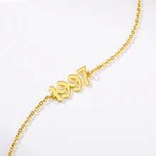 Пользовательские ювелирные изделия персонализированные Старый английский номер 1990 до браслет ножной браслет год рождения свадьба годовщина Дата подарки 1997